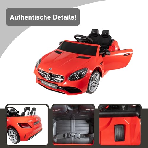 LEMODO Elektroauto rot für Kinder ab 3 Jahre | Kinder Elektroauto mit Fernbedienung | Kinderauto mit Funktionen und Radio | Elektroauto mit Sicherheitsgurt | Offizielles Lizenzprodukt von Mercedes – Bild 3
