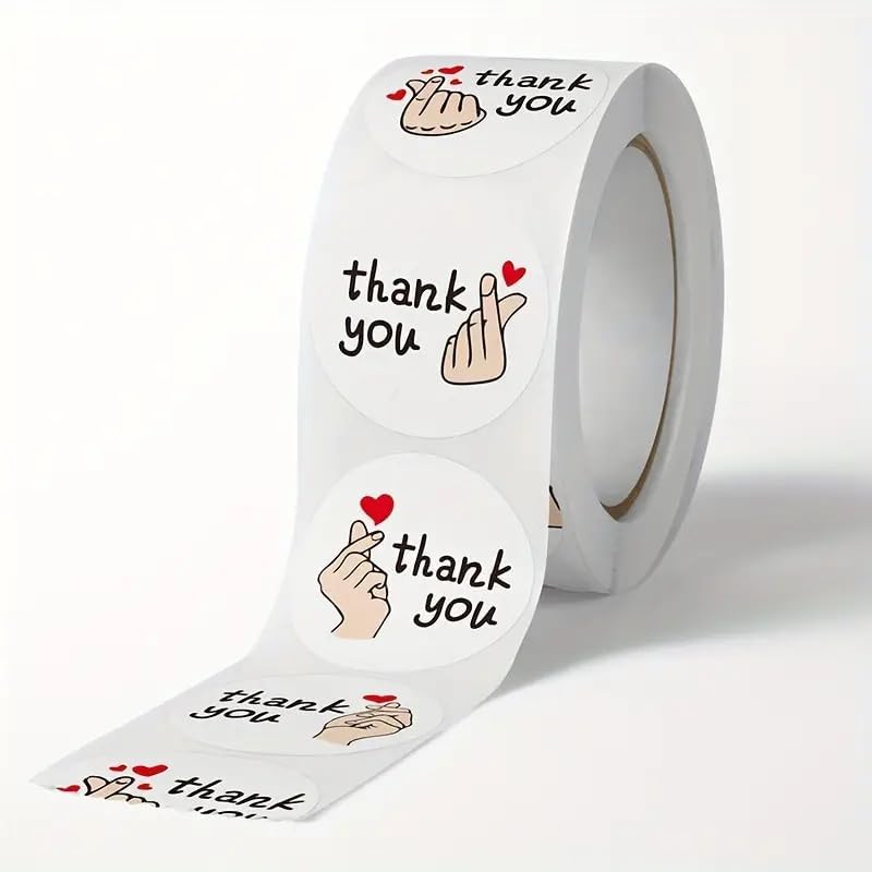 Image of 1000pcs Watercolor Thank You Stickers, Round Thank You Adhesive Sticker for Small Business Wedding Supplies Packing Stickers Gift Wrap (2, Thank You Stickers)