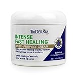 TriDerma Intense Fast Healing Cream, Decreases Healing Time for Minor Irritations, Rashes, Scrapes, Cuts 4 Ounces