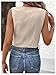 GORGLITTER Women's Striped V Neck Vest Top Sleeveless Cropped Vest Button Down Fashion Casual Dressy Tops Khaki Medium