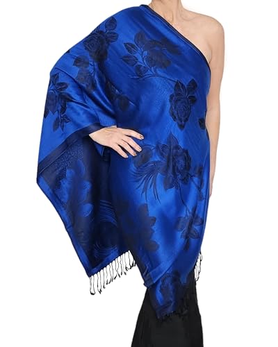 Soft Shawl Black Rose Scarf Fancy Wedding Wrap Dressy Women's Poncho