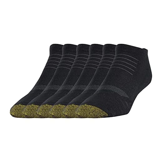 Gold Toe mens Tech No Show (6 Pair Pack) Socks, Black, Shoe Size 6-13 US