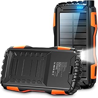 Power Bank Solar Panel 42800mAh, Portable Charger PD18W QC3.0, 3A USB C Phone Solar Charger Pack Fast Charging for Camping, Battery Charger Bank Compatible for Qi Device iPhone Samsung Huawei