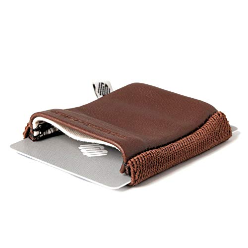 Space Wallet Echt-Leder Slim Wallet braun - Sehr kleine Geldbörse/Portemonnaie - 15 Karten + Geldscheine - Kartenetui mit Scheinfach - Classic Grizzly
