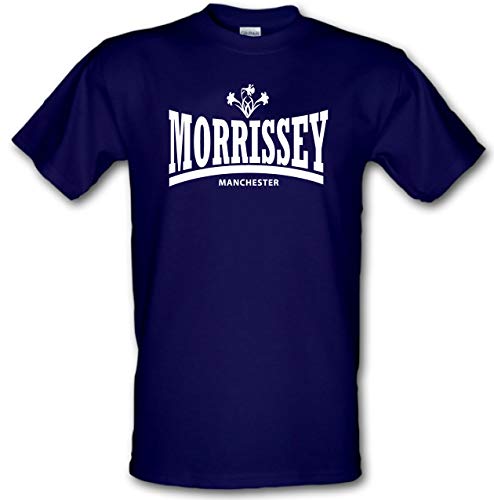 Revolutionary Tees Morrissey Manchester Logo The Smiths T-shirt en coton épais, bleu marine, XXL