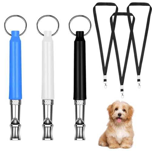 LXUEJIE 3 Stück Hundepfeife Rütter Rückruf, Hundepfeife Hochfrequenz Lautlos with Lanyard Erziehungshilfen für Hunde Pfeifen Hundetraining Hundepfeifen Vielseitig Erziehungshilfen für Trainieren Hund