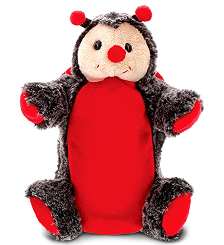 DolliBu Ladybug Plush Hand Puppet For Kids - Soft Furry Stuffed Animal Hand Puppet Toy for Puppet Show Games Puppet Theaters for Kids, Adult Cute Puppets Educational Toy to Teach Children & Toddlers