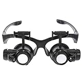 8 Lense 10X 15X 20X 25X LED Magnifier Eye Glass Jeweler Loupe Repair Magnifying