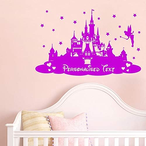 NSRJDSYT Castillo de Princesa Personalizado calcomanías de Pared Personalizadas Vinilo removible Pegatina de Pared Dormitorio Infantil decoración de guardería DIY Mura 66x42cm