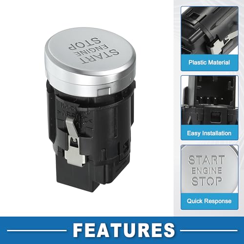 A ABSOPRO Push Button Starter Switch No.8K0905217A Engine Start Stop Switch Button for Audi Q5 2013-2016 Silver Tone Black by A ABSOPRO - Image 3