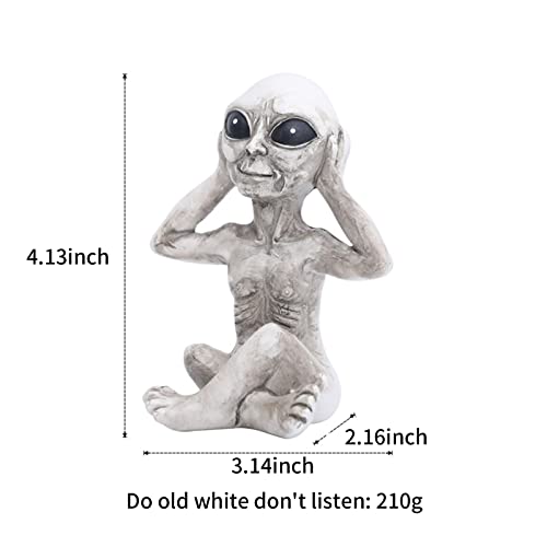 Alien Statue, Alien Extraterrestrial Statue Extraterrestrial Figurine For Indoor Outdoor Funny Home Patio Or Garden Decoration White-Don't Listen #TOP1