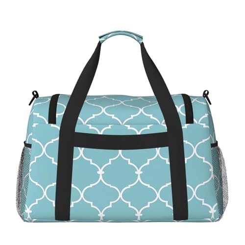 Geometric Art Duffle Bag for Travel Moroccan Sports Gym Tote Carry On Bag Large Shoulder Weekend Overnight for Workout2