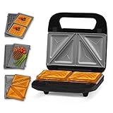Innoteck 3 in 1 Sandwich, Waffle & Panini Maker – Extra Large Deep Fill Plates, Cool Touch Handle, Toastie Machine with Removable Plates, Non-Stick Coating, 750W, Grill & Waffle Plates Include