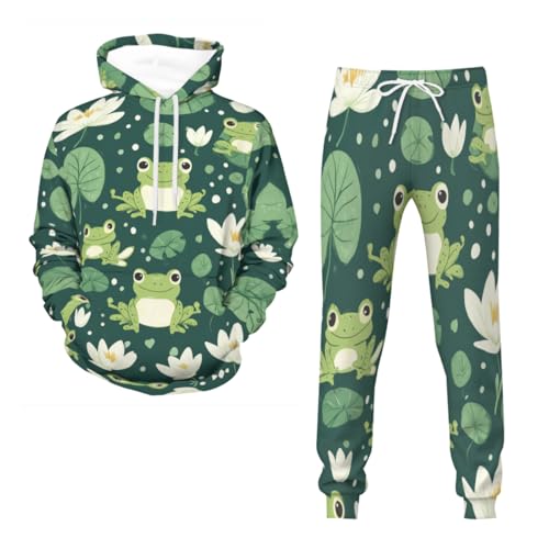 Tenue de sport grenouille 2 pièces : en finir avec les joggings étroits grâce aux tailles S-6XL
