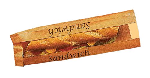 Sac sandwich kraft brun à fenêtre - p/1000, 34 x 10 x 4 cm. Cuisine : Usage unique (Emballages)