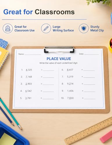 Wooden 11x17 Clipboard, Extra Large Landscape Clipboard 11.8 x 17.1 in, 3mm Thick Smooth Wood Board with Low Profile Metal Clip & Hanging Hook for Drawing, Sketching, Office, Classroom, Single Pack - Image 6