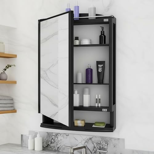 ZOLMIX Premium Bathroom Cabinet with Mirror, 2 kg, Black - Image 2