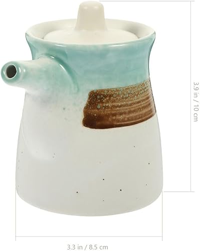 Miniatura 7 de Dispensador de salsa de cerámica, botellas de vinagre de salsa de soja con estilo para cocina, soporte ligero para condimentos de aceite y