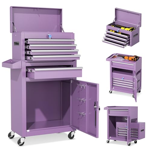 INTERGREAT 5-Drawer Rolling Tool Chest with Detachable Top