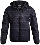 Hurley Mens Puffer Jacket - Lightweight Packable Insulated Winter Coat for Men - Weather Resistant Quilted Outdoor Jacket, Size Large, Navy