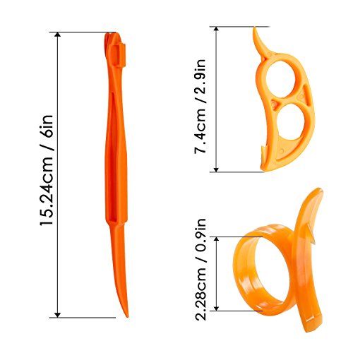 Orange Citrus Peelers, Cosmer Set Of 15 Plastic Easy Slicer Cutter Peeler Remover Opener Kitchen Accessories Knife Cooking Tool Kitchen Gadget #TOP2