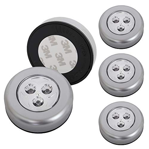 Briloner Leuchten - 5er Set Stick&Push LED Touch Lampe, batteriebetrieben, Nachtlicht selbstklebend (3M Markenkleber), Küchenlampen, Schrankleuchten