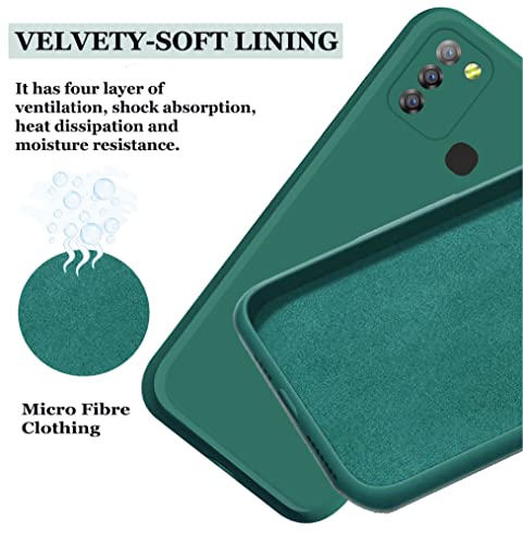 Image of A rtistque Liquid Silicone Back Cover Case for Infinix Smart 5 Matte Shockproof TPU Soft Flexible with Camera Protection - Green