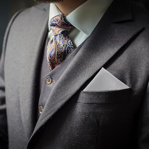 Set de corbata clásica con gemelos y pañuelo para hombre miniatura 6