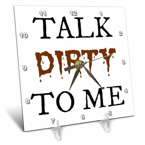 3dRose Talk Dirty to me, Letters on White Background 6x6