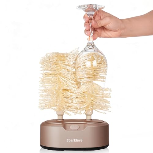 Home Glassware Polisher, World's First Affordable Spinning Glass Polisher, 600 RPM Dries and Polishes, All Glasses, Wine, Bar, Drinking, For Sparkling Glassware, Champagne, Premium Painted