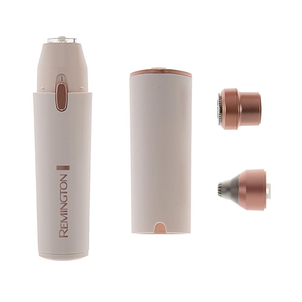 Remington Rasoio Viso Donna 2 in 1 con Rifinitore Sopracciglia Waterproof e Ricarica USB-C Indolore con Luce LED per Labbro Mento Guance BareMe WFS200
