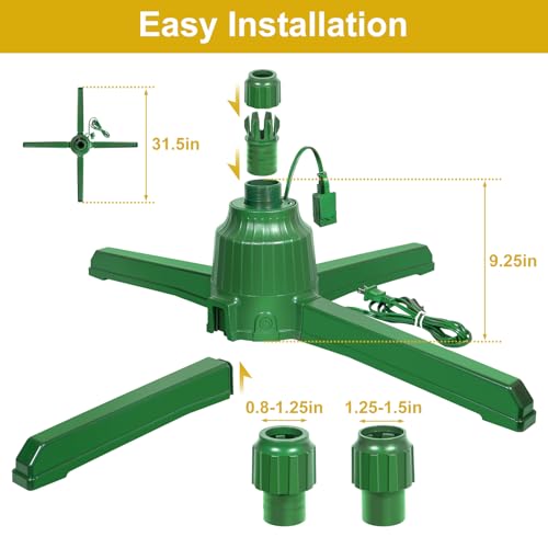 Qocnam 0822 Musical Rotating Christmas Tree Stand, Up To 9.8 Ft 132 Lb Artificial Christmas Tree thumb #6