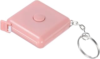 sourcing map Cinta métrica cuadrada retráctil de 1,5 m, tamaño de bolsillo para cuerpo, tela, costura y manualidades, color rosa claro