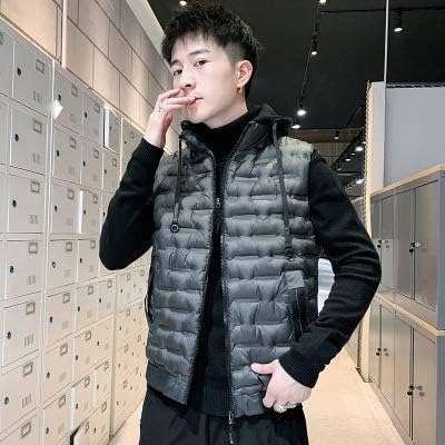 Amazon Co Jp メンズベストメンズウィンタージャケット暖かい男性のアウターウェアウィストコートカジュアルベスト 男性フード付きジャケット男ノースリーブメンズベスト 女性のための冬の暖かい男性の屋外キャンプハイキング Color グレー サイズ 4xl ファッション