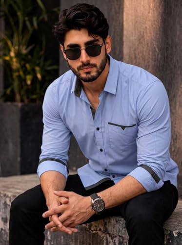 Image of Amazon Brand - INKAST Cotton Shirt for Men | Regular Fit Full Sleeve Casual Shirt | Stylish Formal Office Wear Shirts for Men | Soft Comfortable Breathable Cotton Fabric | Fashionable Office Wear
