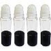 4 Pack of Roll On Empty Glass Bottles for Essential Oils - Refillable Roller Color Roll On - Bulk - 30 ml 1 oz Pack of 4 -Clear Color