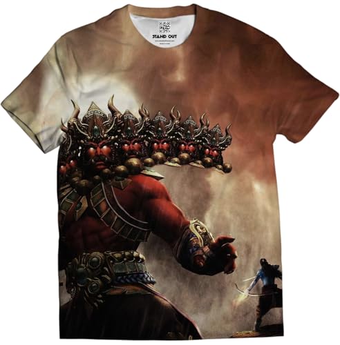 Image of STAND OUT All Over Printed Shiva, Krishna, Hanuman, Kali, Ram and Ravana, Ramayan, Bagavath Githa, Buddha Religious, Spiritual, Hindu Gods T-Shirts