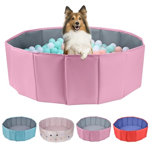 Dog Ball Pit, Foldable Ball Pit for Dog, Balls Pit for Dogs, Balls Pit for All Types of Dogs, Suitable for Indoor and Outdoor Activities (33.46 inches in Diameter,No Ball Included)