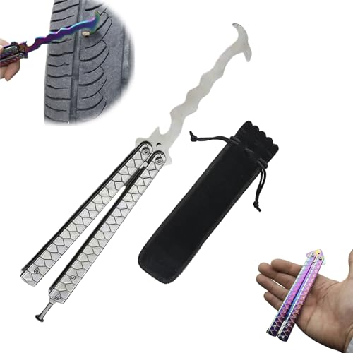 Image of Tire Stone Removal Hook, Automotive Hook, Tire Picker, Multifunctional Collapsible Portable Removal Tool, Car tire Cleaning Tool,Removing Stones from car Tires (White)