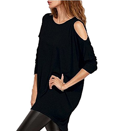 T-Shirt À Manches Longues Vêtement Femme Asymétrique Ourlet Bretelles YALI