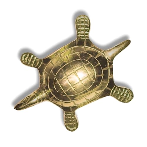 Image of Small Brass Turtle Idol, Vastu Remedy for Luck & Protection (130 g)