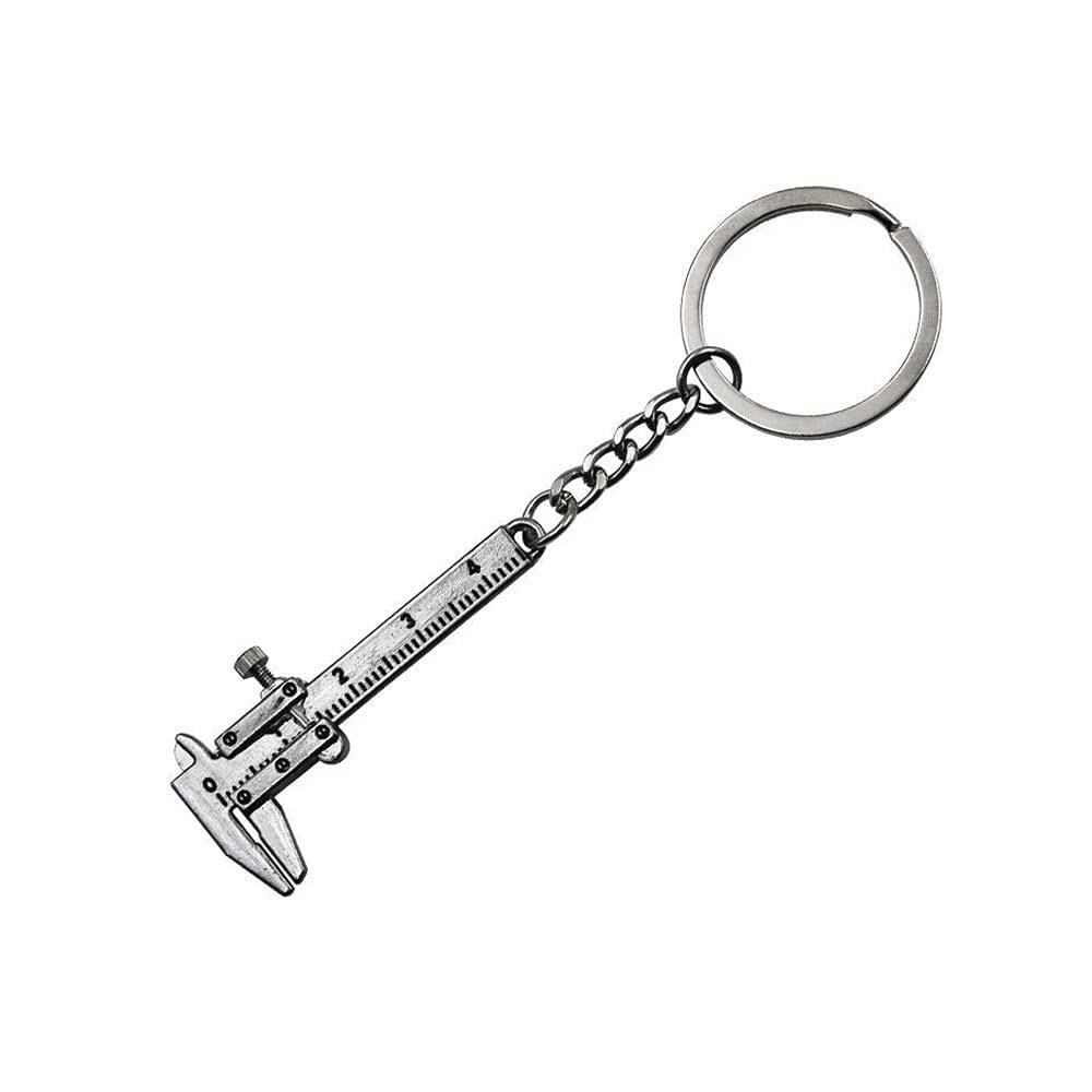 generic Mini Vernier Calipers Keychain Key Ring Style Simulation Model Ruler Portable Vernier Caliper Measuring Gauging Tools Practical and Clever