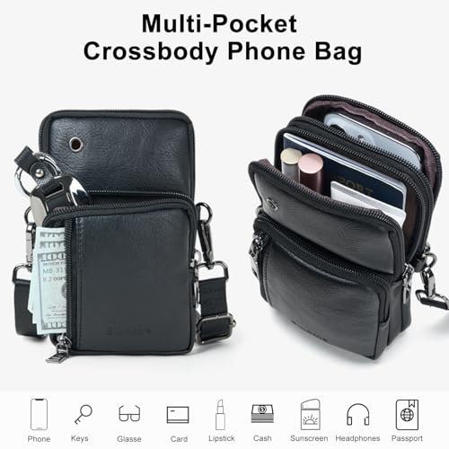 Image of Bluome Small Crossbody Purse for Women, Multi Pocket Travel Purses Crossbody Bag Shoulder Handbags with Adjustable Strap