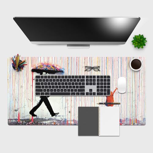 Giallobus - Alfombrillas de escritorio - Obras famosas - Vinile - 90L x 40l cm - 44 - Lluvia de colores