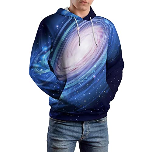 Hoodie Galaxie Bleue UMENG sweat unisexe à capuche taille S