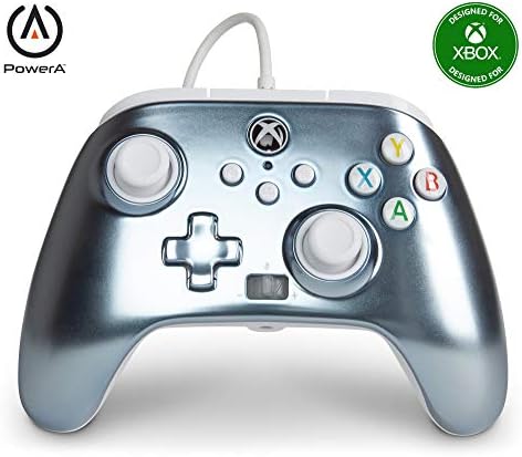 PowerA Enhanced Wired Controller for Xbox Series X|S - Metallic Ice, Gamepad, Wired Video Game Controller, Gaming Controller, Xbox Series X|S, Xbox One - Xbox Series X