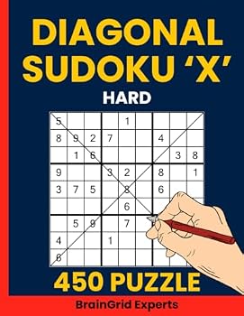 Paperback Sudoku X Puzzle Book for Adults Volume 3: 450 Hard Diagonal Sudoku Puzzles Book