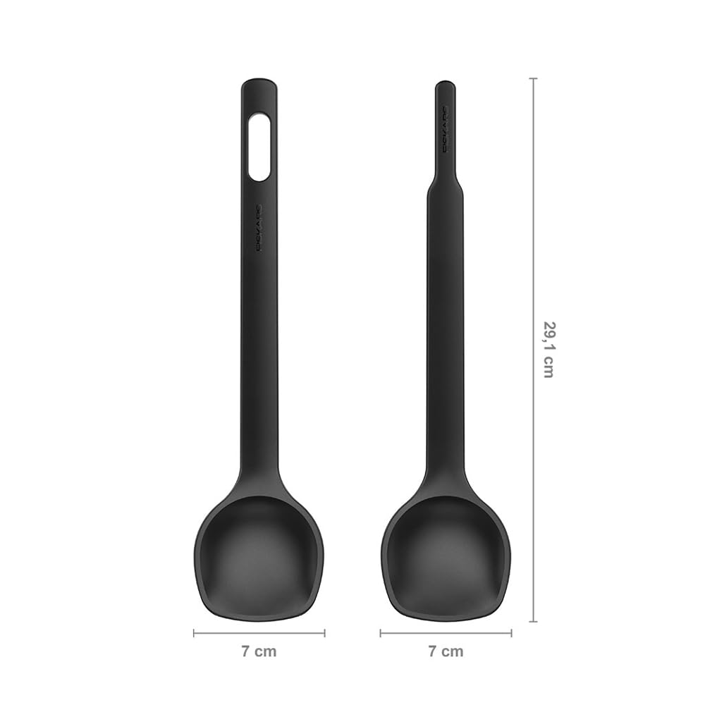 Fiskars Łyżki/szczypce do sałat, Functional Form, Długość: 29 cm, Tworzywo sztuczne, Czarne, 1014434