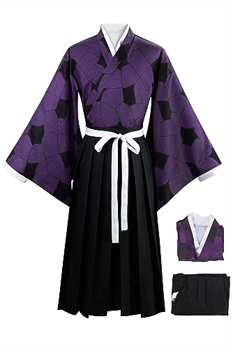 Costume Kokushibo Tsugikuni Yoriichi haut de gamme avec cape fluide d'Halloween