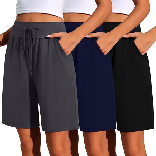 Bermuda femme jambes larges taille haute en lot de 3 Neer